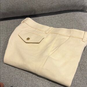 Cream Tory Burch Textured Pants